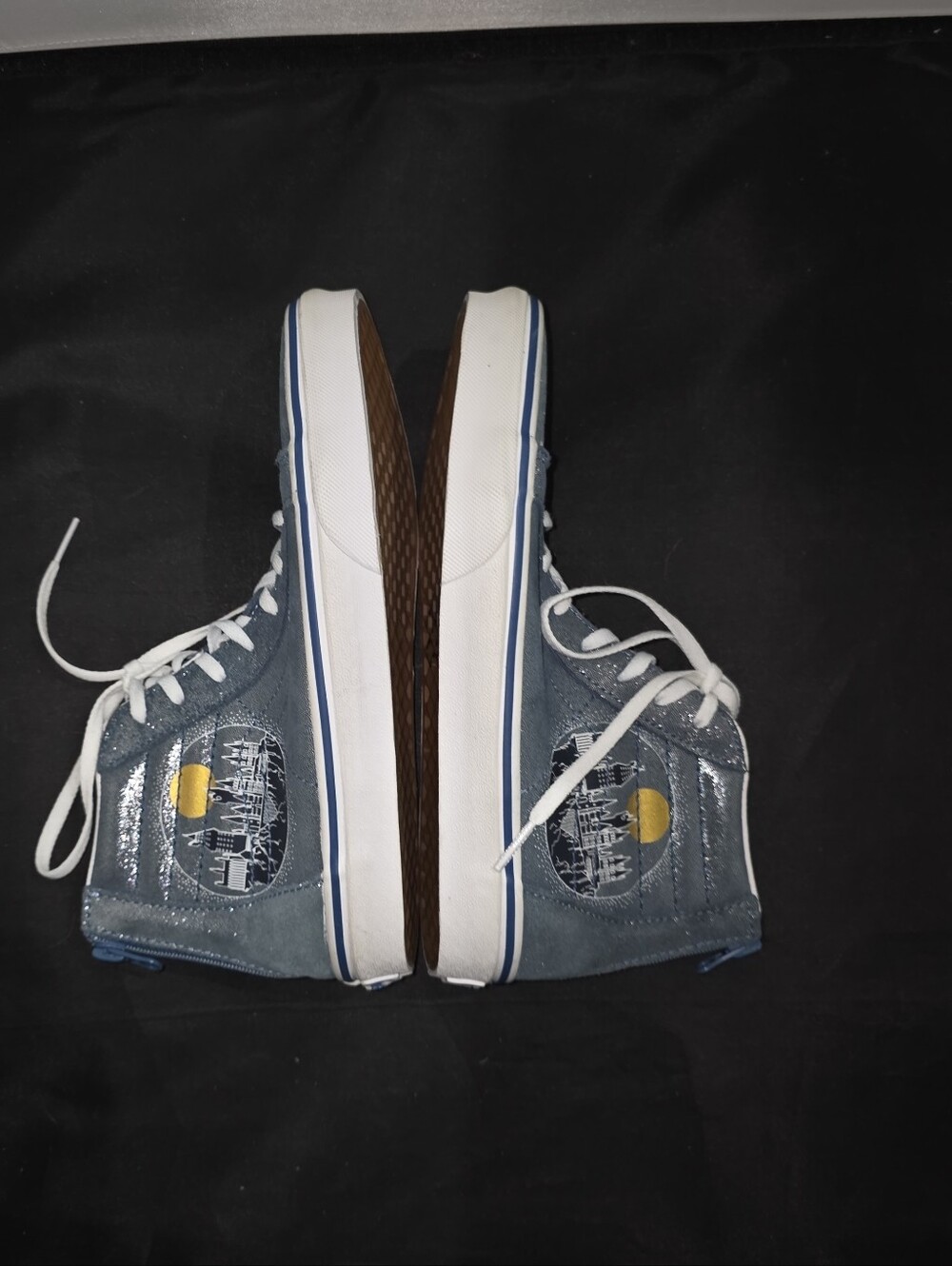 VANS Harry Potter Sk8-Hi Zip Kids/Women's Hogwarts Sz 6 Metallic Blue High Tops